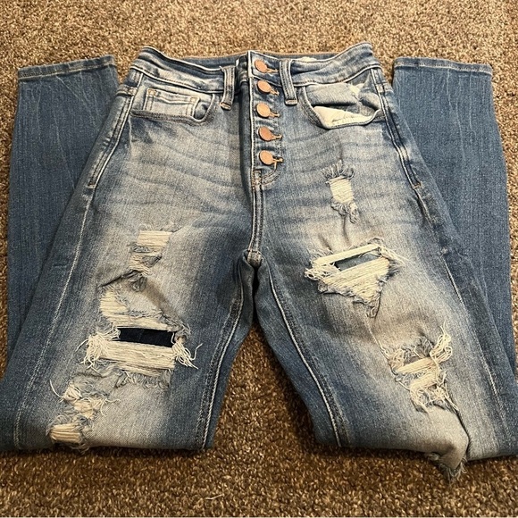 KanCan Denim - KanCan Signature Kurvy Ultra High waist Distressed Blue Jeans size 24